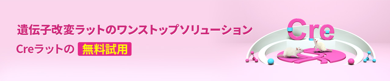 遺伝子改変ラットのワンストップソリューション Creラットの無料試用